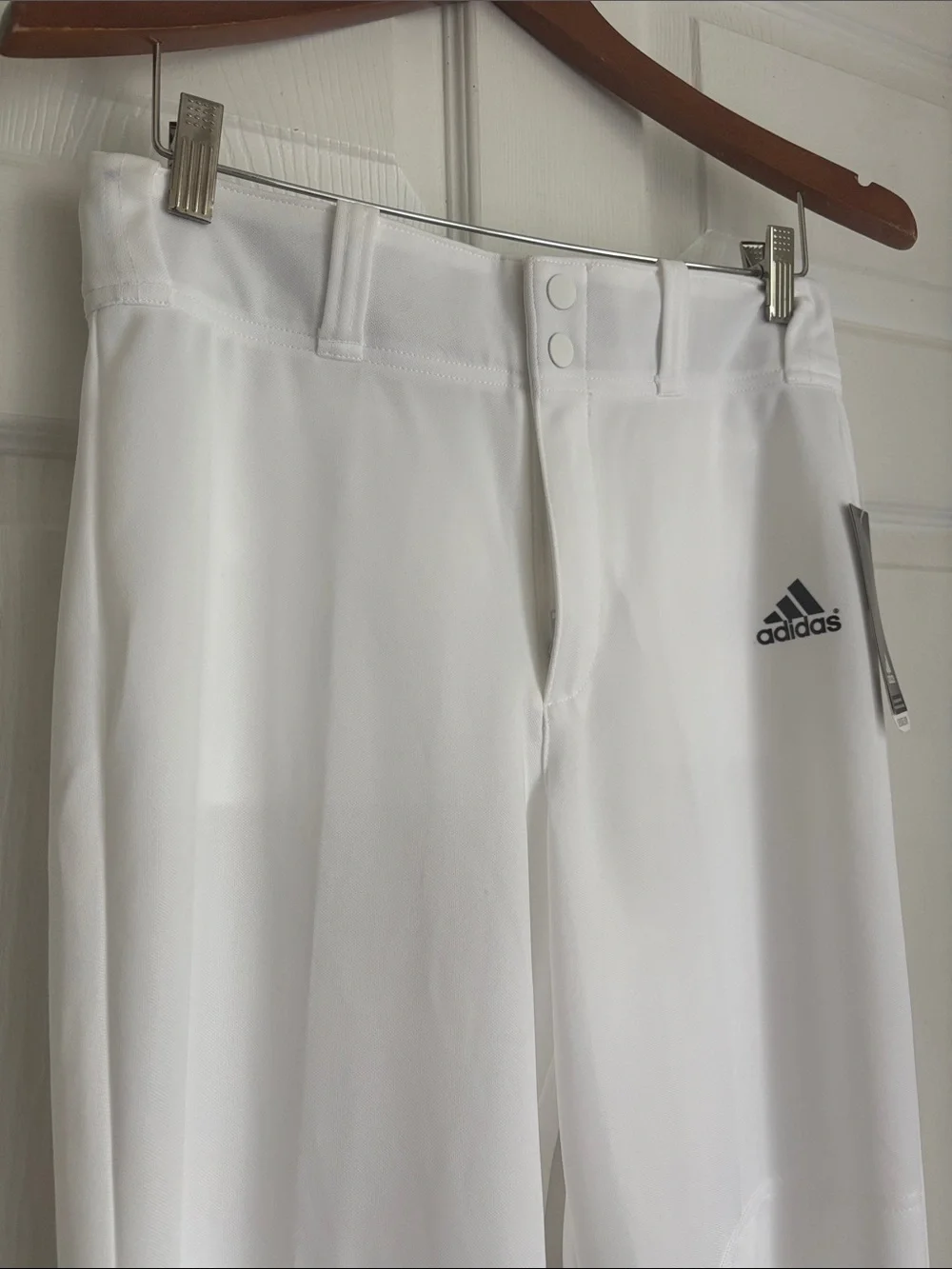 NEW adidas AEROREADY Triple Stripe Open Bottom White Pants Size S Baseball Sport